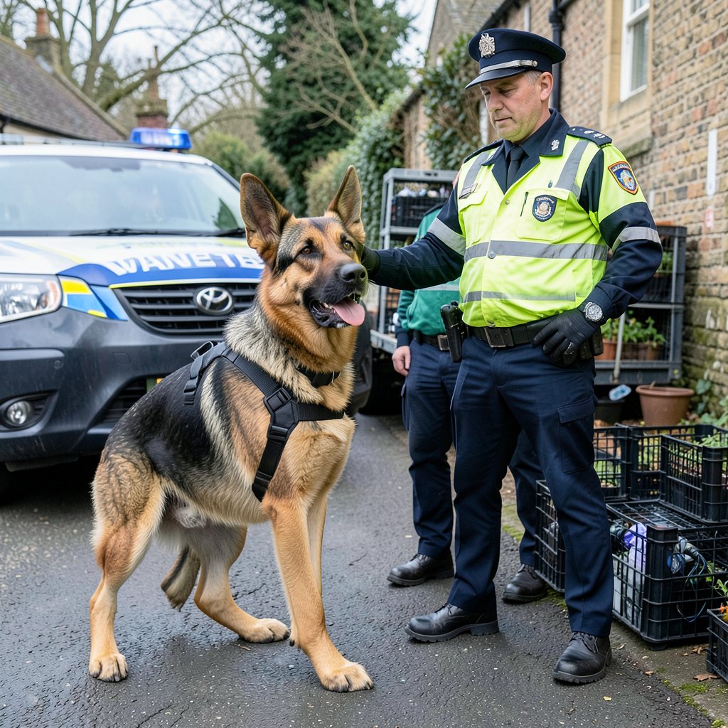 Police dog Beaver praised by commissioner after cannabis farm equipment found in Wantage